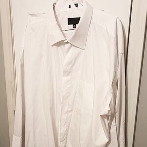 FUBU Men White  French Cuff Dress Shirt    20